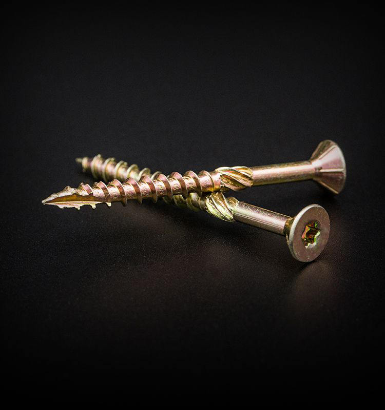 Tairní fiberboard knurled pluma ceann countersunk blossom